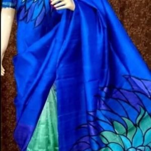 Pure murshidabad silk hand painted saree