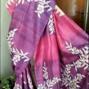 Pure murshidabad silk hand painted saree