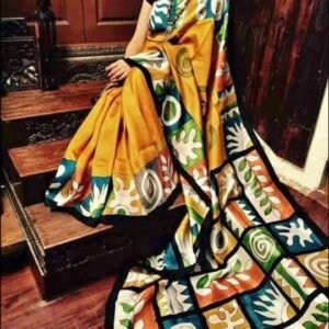 Pure murshidabad silk hand painted saree