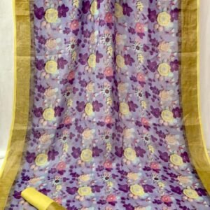 Exclusive pure linen digital printed saree