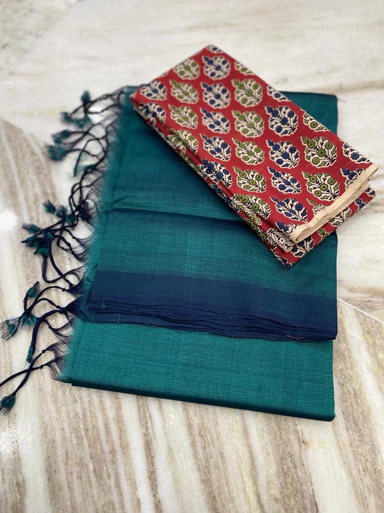 Casual Wear Mangalagiri pattu silk plain sarees, 6.3 m (with blouse piece)  at Rs 1100/piece in Chennai