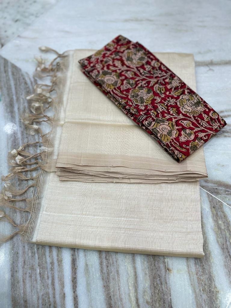 Mangalagiri pattu plain with ikkat border sarees