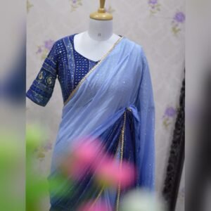 Pure dual shaded georgette sare