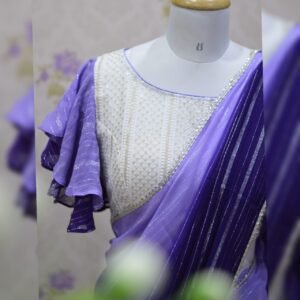 Beautiful lavender to voilet georgette saree