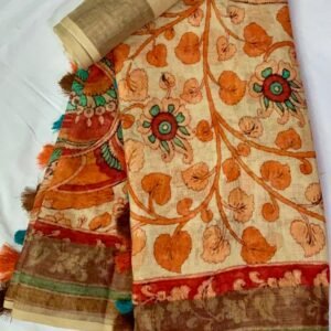 Exclusive pure linen digital printed saree