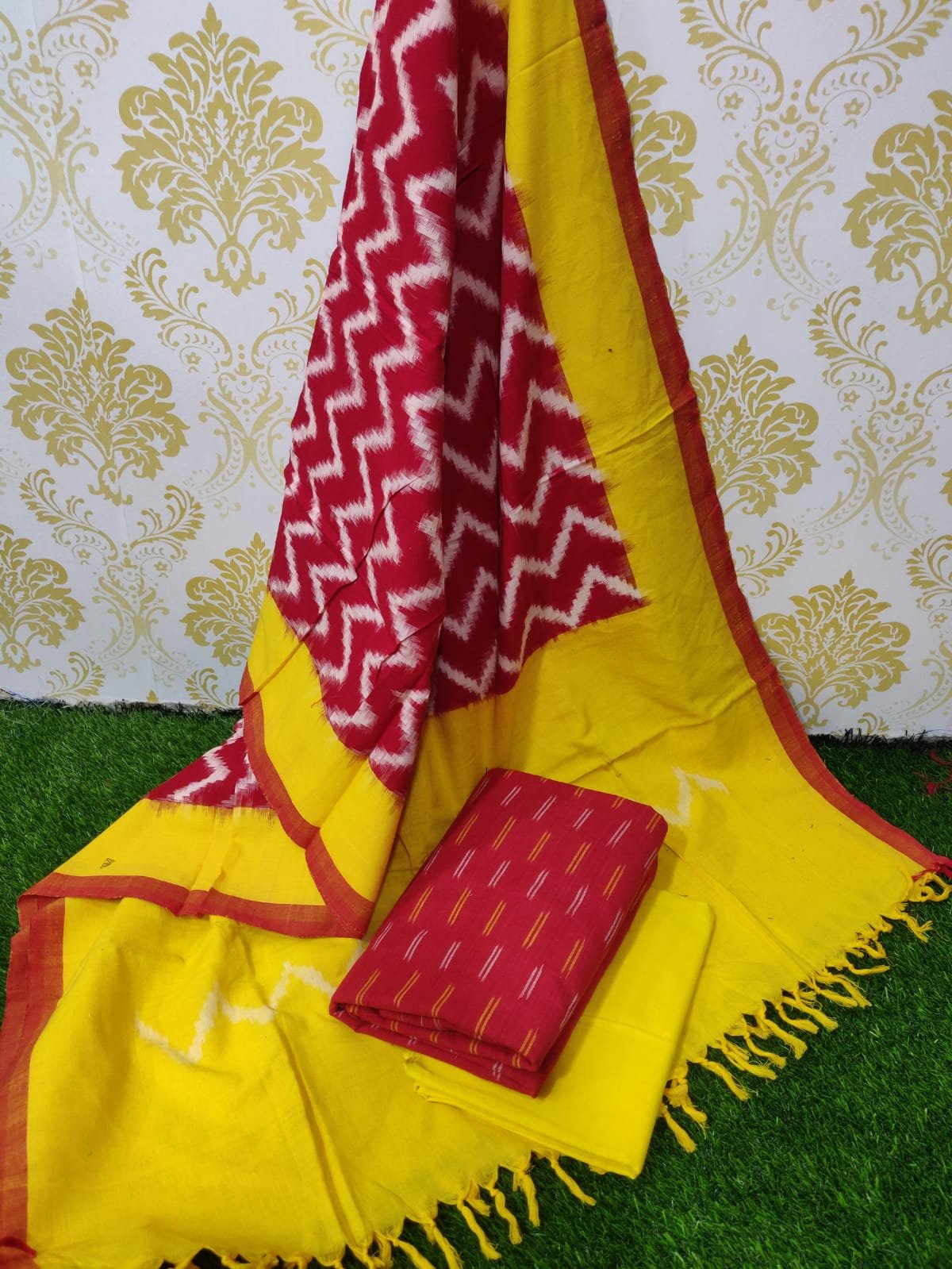 Buy Vijaylaxmi Ikkat Garments Pochampally Unstitched Handloom Cotton Dress  Material for Women Online at Best Prices in India - JioMart.
