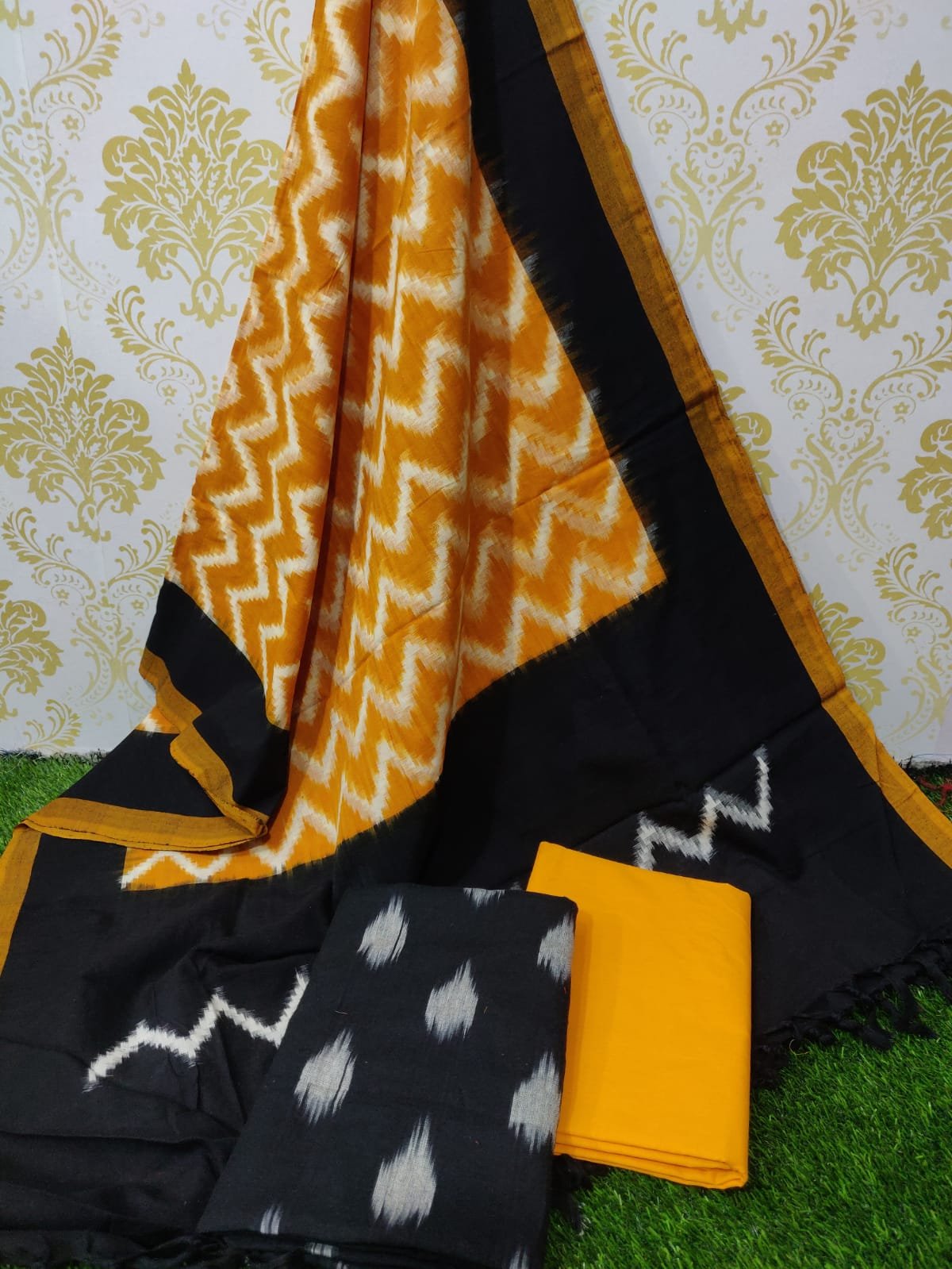 Awesome ikkat sico dress material | Ikkat dresses, Cotton saree designs,  Designer kurti patterns