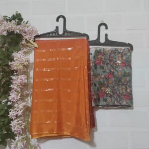 Pure chinnon saree