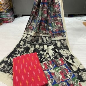 Kalmakari ikkat cotton dress material