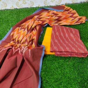 Mercerized ikat cotton dress material