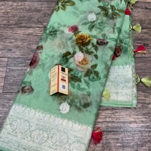 Khaddi georgette Silk floral digital print Saree